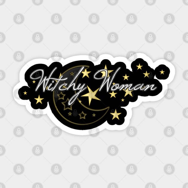 Witchy Woman With Stars Sticker by D_AUGUST_ART_53